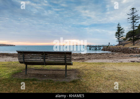 La jetée de Port Elliot / pier situé dans la région de Horseshoe Bay, sur la péninsule de Fleurieu. Banque D'Images