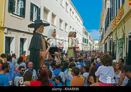 Parade des Géants Mare de Déu de Gràcia espagne Minorque Mao Festival Banque D'Images