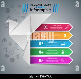 L'origami dove - infographie d'affaires. Illustration de Vecteur