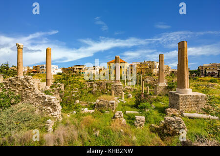 Ruines romains sur des pneus dans le sud du Liban Moyen Orient Banque D'Images