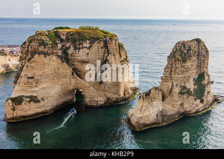 Rouche Rocks à Beyrouth capitale du Liban Moyen Orient Banque D'Images