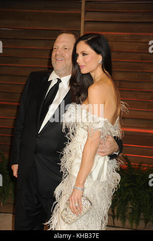 WEST HOLLYWOOD, CA - MARS 02 : Harvey Weinstein Georgina Chapman assiste à la Vanity Fair Oscar Party 2014 organisée par Graydon carter le 2 mars 2014 à West Hollywood, Californie People : Harvey Weinstein Georgina Chapman transmission Ref : MNC11 Banque D'Images