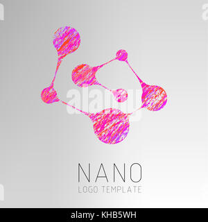 La nanotechnologie logo design créatif. logo vector modèle. creative design logotype symbole de la biotechnologie. Banque D'Images