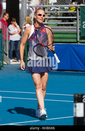 Delray Beach, FL, États-Unis. 5 novembre 2017. Renae Stubbs participe au 28ème tournoi annuel Chris Evert/Raymond James Pro-Celebrity tennis Classic au Delray Beach tennis Center le 5 novembre 2017 à Delray Beach, en Floride. Crédit: Mpi140/Media Punch/Alay Live News Banque D'Images