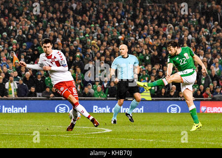 Dublin, Irlande. 14Th nov, 2017. Harry arter durant la coupe du monde FIFA 2018 play off qualification match de football entre la république d'Irlande et le Danemark à l'Aviva Stadium de dublin, le 14 novembre 2017. crédit : ben ryan/sopa/zuma/Alamy fil live news Banque D'Images