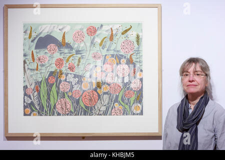 Edimbourg, Ecosse. 16 novembre 2017. Un groupe exposition sur la ligne fine entre l'art et d'artisanat en deux et trois dimensions s'ouvre à la City Art Center le samedi 18 novembre 2017. Photo Angie Lewin. Pako Mera/Alamy Live News Banque D'Images