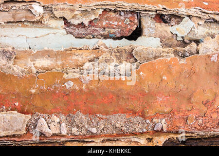 Ancien surface synthétique peint avec les rayures et les fissures, l'arrière-plan/texture. Banque D'Images