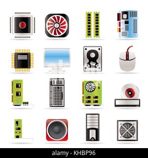 Les performances de l'ordinateur et l'équipement icônes - vector icon set Illustration de Vecteur