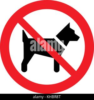 Chiens non admis. chien signe d'interdiction, vector illustration. Illustration de Vecteur