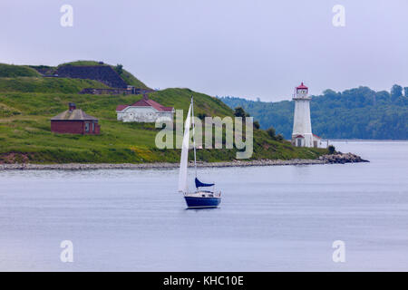 Georges Island Lighthouse à Halifax, en Nouvelle-Écosse. Halifax, Nouvelle-Écosse, Canada. Banque D'Images