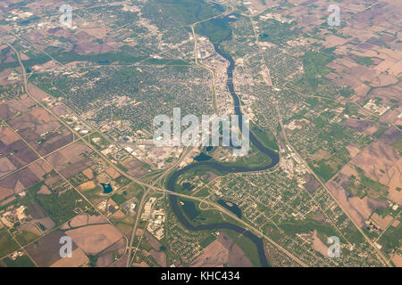 Ariels de Waterloo, Iowa, à partir de 10,000 pieds le 6 mai 2017. Photo USDA par Preston Keres Banque D'Images