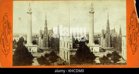 Washington Monument, 180 mètres de haut, Mt Vernon place, Baltimore, Maryland, 1900. De la bibliothèque publique de New York. Banque D'Images