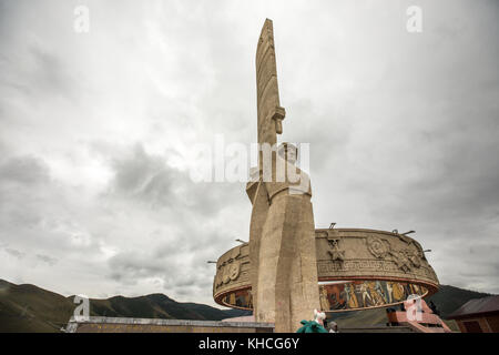 Vue de la colline de Zaisan memorial soviétique dans le sud d'Oulan-Bator, Mongolie. Banque D'Images