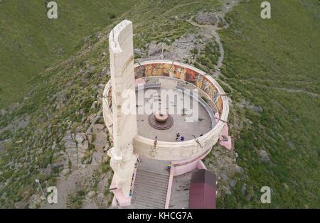 Vue aérienne de la colline Zaisan memorial soviétique dans le sud d'Oulan-Bator, Mongolie. Banque D'Images