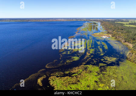 Floride,Kenansville,Cypress Lake,eau,rivage,arbres,vue aérienne aérienne de l'oeil d'oiseau au-dessus, les visiteurs voyage Voyage tourisme touristique repère Landm Banque D'Images