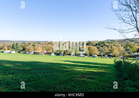 Touring caravan site en Grande-Bretagne Banque D'Images