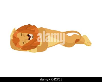 Lion dormir. wild animal endormi émotions. la bête. vector illustration Illustration de Vecteur