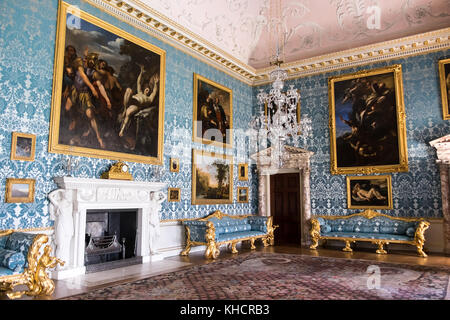 Des peintures anciennes à l'intérieur de Kedleston Hall, Kedleston, Derbyshire, Angleterre, RU Banque D'Images