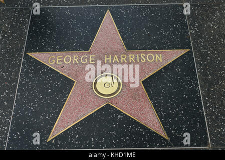 HOLLYWOOD, CA - 06 DÉCEMBRE : l'étoile George Harrison sur le Hollywood Walk of Fame à Hollywood, Californie, le 6 décembre 2016. Banque D'Images