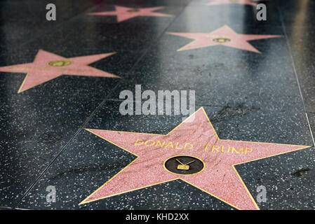 HOLLYWOOD, CA - 06 DÉCEMBRE : la star de Donald Trump sur le Hollywood Walk of Fame à Hollywood, Californie, le 6 décembre 2016. Banque D'Images