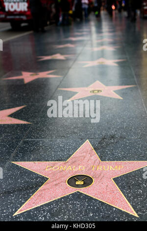 HOLLYWOOD, CA - 06 DÉCEMBRE : la star de Donald Trump sur le Hollywood Walk of Fame à Hollywood, Californie, le 6 décembre 2016. Banque D'Images