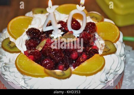 Gâteau d'anniversaire 40 ans Banque D'Images