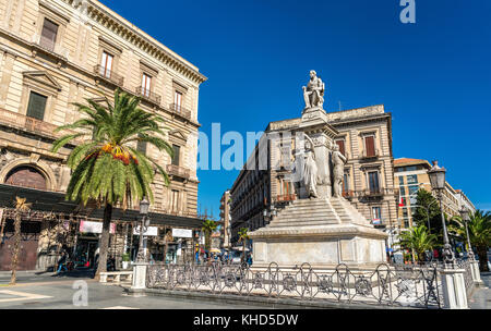 Monument à Vincenzo Bellini sur stesicoro à Catane - Sicile, Italie Banque D'Images