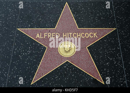 HOLLYWOOD, CA - DÉCEMBRE 06 : la star d'Alfred Hitchcock sur le Hollywood Walk of Fame à Hollywood, Californie, le 6 décembre 2016. Banque D'Images