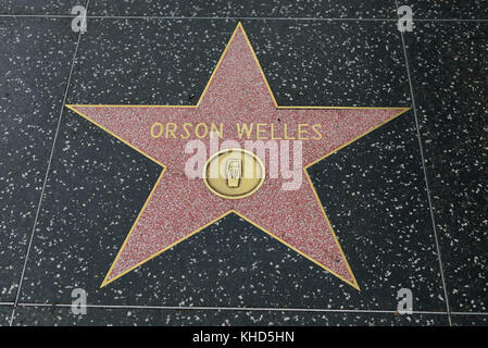 HOLLYWOOD, CA - 06 DÉCEMBRE : la star Orson Welles sur le Hollywood Walk of Fame à Hollywood, Californie, le 6 décembre 2016. Banque D'Images