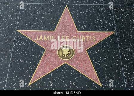 HOLLYWOOD, CA - DÉCEMBRE 06 : Jamie Lee Curtis star sur le Hollywood Walk of Fame à Hollywood, Californie, le 6 décembre 2016. Banque D'Images