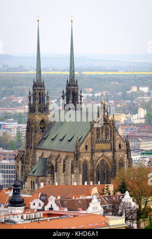 Cathédrale des Saints Pierre et Paul à Brno Banque D'Images