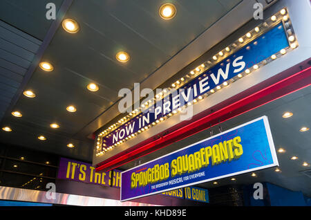 SpongeBob Squarepants, le musical de Broadway, au théâtre Palace à Times Square Banque D'Images