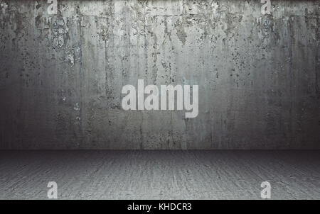 Salle vide avec étage et la lumière et les ombres, rendu 3d illustration Banque D'Images