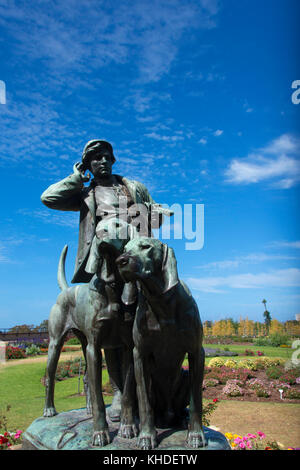 Huntsman et les chiens, une statue de Henri alfred jacquemart, se dresse dans les jardins botaniques de Sydney. Banque D'Images