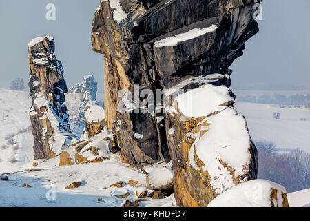 Teufelsmauer Hiver im Harz Banque D'Images