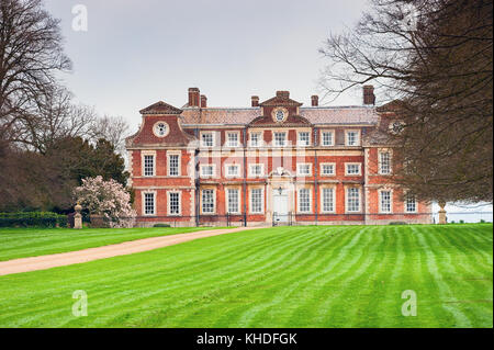 Vue sur 75014 Hall, 75014, Norfolk, Royaume-Uni. Banque D'Images