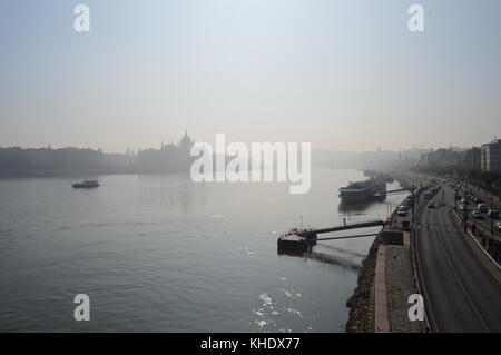 Vue de Budapest et le Danube Banque D'Images