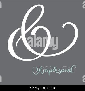 Lettres à la main s'épanouir esperluettes. super jeu de conception de scénario pour les invitations de mariage, save the date cards et d'autres à l'arrêt Illustration de Vecteur