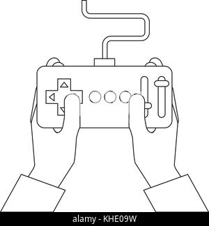 Mains tenant à distance le contrôle de l'avance pour les drones Illustration de Vecteur