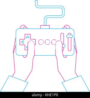 Mains tenant à distance le contrôle de l'avance pour les drones Illustration de Vecteur