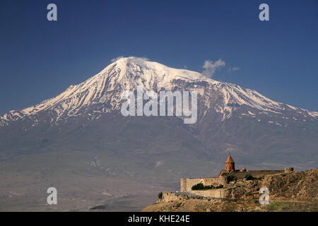 Khor Virap avec le Mont Ararat en arrière-plan, Arménie Banque D'Images