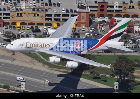 Unis Airbus A380-800 'la éviter à lax. Banque D'Images