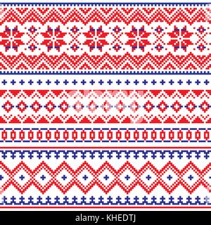 Vecteur de Laponie hiver sans motif, samis folk art design, tricot et broderie traditionnelle Illustration de Vecteur