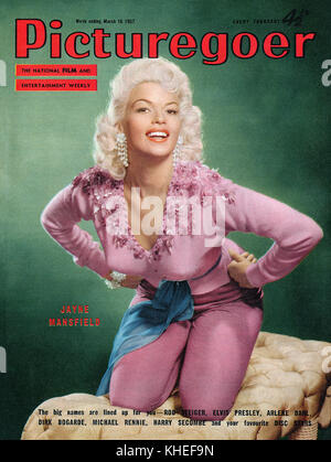 Capot avant de Picturegoer magazine pour 16 mars 1957, mettant en vedette l'actrice Jayne Mansfield. Banque D'Images