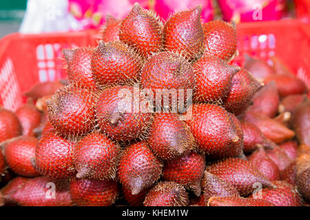 Fruit serpent sur la rue du marché à Yangon, Myanmar. (Birmanie) Banque D'Images