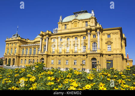 Théâtre national croate à Zagreb, Croatie Banque D'Images