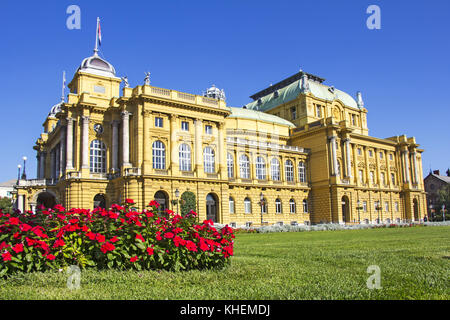 Théâtre national croate à Zagreb, Croatie Banque D'Images