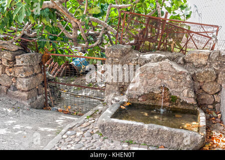Fuente en las Navas del Marqués. Barranco de las Cinco Villas. Valle del Tiétar. Provincia de Ávila. Castilla León. España Banque D'Images