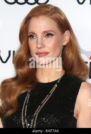 Hollywood, Californie, États-Unis. 16 novembre 2017. 16 novembre 2017 - Hollywood, Californie - Jessica Chastain. ''Molly's Game'' AFI FEST 2017 Close Night Gala projection. Crédit photo : F. Sadou/AdMedia crédit : F. Sadou/AdMedia/ZUMA Wire/Alamy Live News Banque D'Images