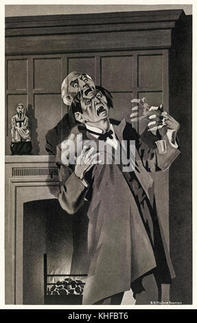 "Les fonctionnalités semblait fondre et alter' dans le cas d 'étranges Dr Jekyll et Mr Hyde" de Robert Louis Stevenson (1850-1894). Illustration par S.G. Hulme Beamam (1887-1932) pour une édition de 1930.plus d'informations ci-dessous. Banque D'Images